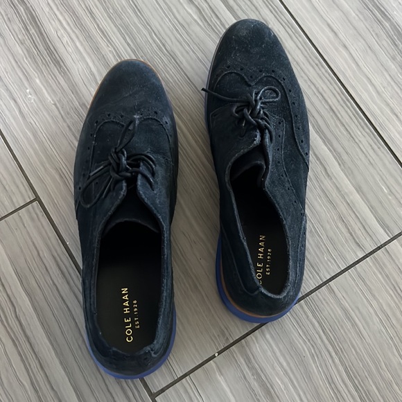 Navy suede Cole Haan Grand OS - Picture 2 of 5